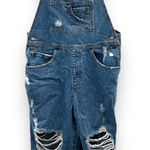 Carmar Denim Medium‎ Wash Distressed Cropped Straight Leg Overalls Size S Blue Photo 0