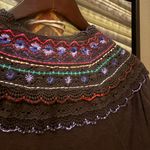 Free People Crochet Embroidered Oversized Blouse XS Boho Western Photo 4