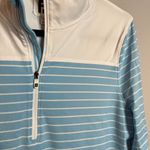 Foot Joy blue and white striped half zip golf athletic pullover Photo 1