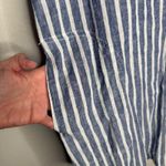 Beach Lunch Lounge Blue White Stripe Sleeveless Linen Cotton V‎ Neck Sz M Size M Photo 2