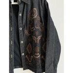 Chico's  Black Denim Jacket Embroidered‎ Beaded Boho Western Vintage Size Large Photo 8