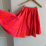 COS  Pink Orange Printed Swing Cotton Midi Skirt Size 2 Photo 1