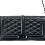 Rebecca Minkoff  Love Quilted Leather Women's Black Chain Lock Crossbody Handbag Photo 0