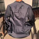 Donna Karan  BLACK LABEL Poplin black blouse Puff Sleeves M Photo 7