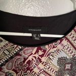 Atmosphere Shift Dress Beige Burgundy Floral Paisley Photo 8