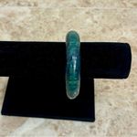 Vintage Blue Moon Green Yellow Marbled Bakelite Bangle Bracelet Photo 4