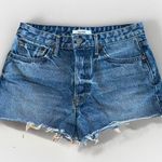 GRLFRND Cindy Denim Shorts Raw Hem Jean Medium Wash Size 27 Photo 0