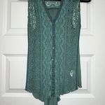 Tiny  Button Front Criss Cross Tie Back Sleeveless Top Photo 0