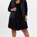 Torrid Super Soft Black Star Print Skater Mini Dress Sz.1 Photo 1