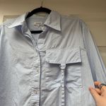 Parker Blue Striped Button-Up Shirt with Pocket, size Small Photo 1