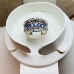 Victoria Wieck 1.33ct Tanzanite & White Zircon Ring Sterling Silver Sz 9 EUC Blue Photo 1