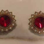 Urban Outfitters Red Retro Stud Earrings  Photo 2