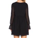 BCBGeneration  Ruffle Sleeve Gingham Black Long Sleeve Babydoll Mini Dress Medium Photo 3