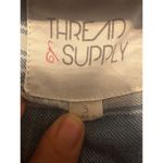 Thread & Supply Button Down Denim Style Shirt Plaid Short Sleeve Blue Size S Photo 2