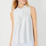 Ann Taylor Pintuck Yoke Mock Neck Shell Tank Sleeveless Top size small Photo 0