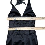 Cache  Vintage 90s Satin Corset Halter Dress Womens Size 8 Black Classic Backless Photo 14