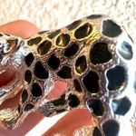 Silver tone and black jaguar brooch Photo 6