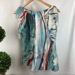 Diane Von Furstenberg  100% Silk Print Short Sleeve Blouse Top 2 Photo 4