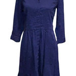 Eileen Fisher Women's Blue Linen 3/4 Sleeve Button Down Collared Dress Size XS Photo 0