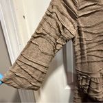 Three Pink Hearts  Ruched Brown Dress with Belt, Size L Photo 3