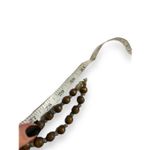 Vintage Womens chunky tiered wooden beaded lariat rope necklace beachy islander Brown Photo 3