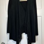 International concepts XL Fringe Kimono Cardigan, Women’s XL Black fringe Cardigan Photo 1