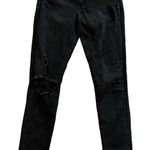 Abercrombie & Fitch  distressed black denim jeans with raw hem Photo 0