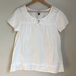 Sonoma  Embroidered Cotton Cream Peasant Blouse Large Boho Coastal Cowgirl Dainty Photo 0