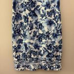 Charter Club  100% Linen Dress Sleeveless Blue Floral Costal Cottage Size 6 Photo 3