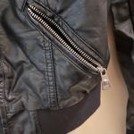 Ci Sono Faux Black Leather Faux Fur Pink Collar Biker Moto Jacket Women’s Small Photo 1