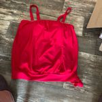Red Swim Top. Has Side Tie and Soft Cups. Adjustable Straps. Size 16W NWOT Photo 4