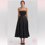 House Of CB  Contessa Black Strapless Satin Corset Midi Dress‎ NWOT size L Photo 1