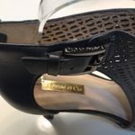 Louise et Cie  Women’s Olivia 2 Leather Navy Blue Cut Out Stacked Stiletto Heels Photo 3