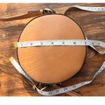 Gap Round Crossbody Bag Purse Faux Leather Tan Adjustable Strap Chic Photo 3