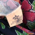 Simply Southern Tunic Dress Floral Hibiscus Palms Sz L (?) GUC Navy Pink Green Photo 11