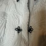 Handmade White Quilted Embroidered Winter Jacket – Long Sleeve Button Photo 1