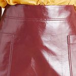 Anthropologie NWT Faux Patent Leather Skirt Wine Photo 4