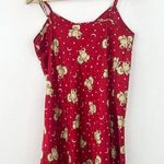 VTG Women's Red Satin Teddy Bear Slip Dress Medium Chemise Photo 3