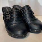 Fashion Bug  Chunky Black Studded Buckle Strap Clogs 7M Y2K VTG Boho Grunge Photo 2