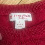 Brooks Brothers  RED PULLOVER FLEECE WOOL RUFFLE SWEATER SIZE LARGE Photo 1