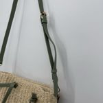 Mistique Paper Straw Crossbody Bag Green Faux Leather Cottage Photo 2
