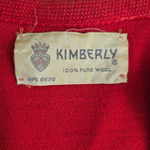 50s Vintage Red Open Front Double Breasted Blazer Pencil Skirt Wool Set Size 2 Photo 4