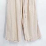Anthropologie Linen Cropped Wide Leg High Waisted Tan Drawstring Waist Pants Lightweight Photo 5