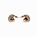 Jewels by Sunaina Narnia Stud Earrings Teardrop 14k Gold Plated CZ Micro Pave Photo 5