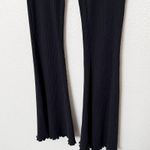 Aerie [] Black Kick It Ribbed Knit High Rise Flare Wide Leg Pants Pull On Small S Photo 5