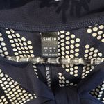 SheIn  pleated skirt puff sleeve dress with bow tie detail size medium navy Photo 1