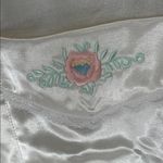 Adonna  White Satin Button-Up Sleep Shirt Photo 3