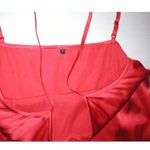 New Designer Worth New York Silk Red Chemise Night Gown 4 Womens Babydoll Adjust Photo 2