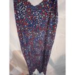 Gap Floral Print Navy Blue Spaghetti Strap V Neck Mini Dress Size Medium Photo 2