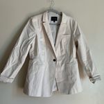 Banana Republic  Long and Lean Blazer Women Coat Size 14 Cream White Formal Photo 0